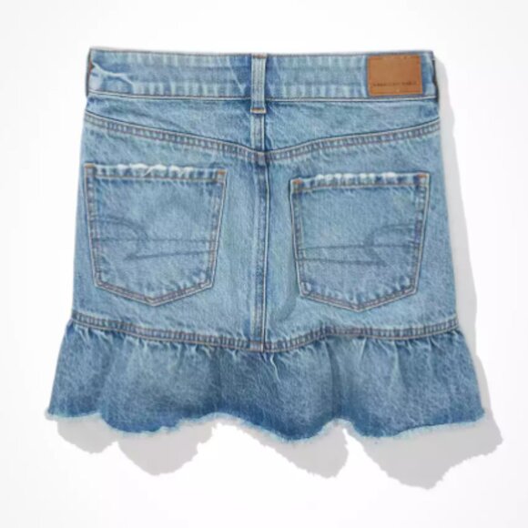 NWOT AE Ruffle Denim Mini Skirt - Picture 5 of 5
